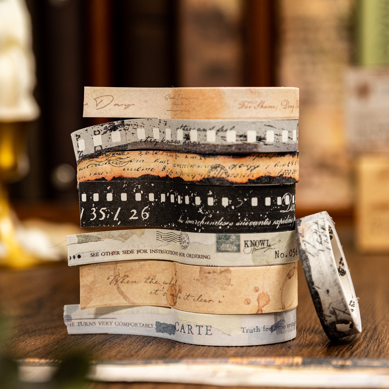 Former Book Pavilion Series – Retro Hand Account DIY Washi Tape, 2m - ViktaShop