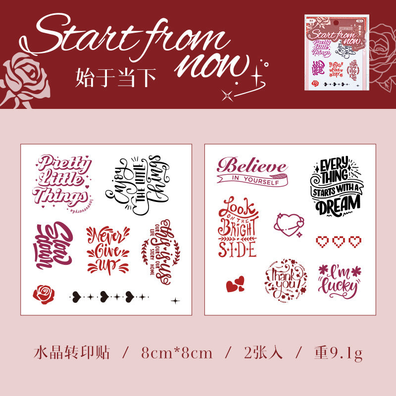 English Sonata Crystal Transfer Stickers - 4 Pcs - ViktaShop