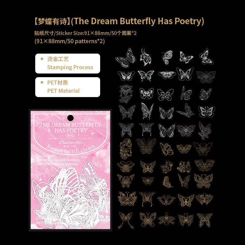 PET Laser Sticker Pack - Silver Sea Flower, 6 Options - ViktaShop