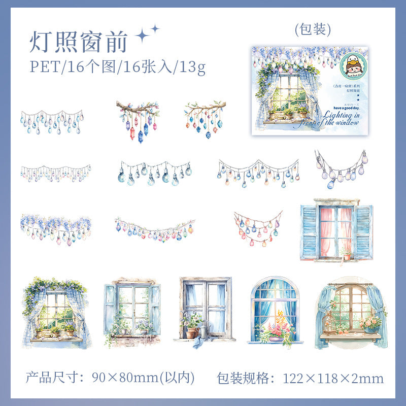 Double White Ink PET Sticker Pack - Window Frame Lighting, 6 Options - ViktaShop