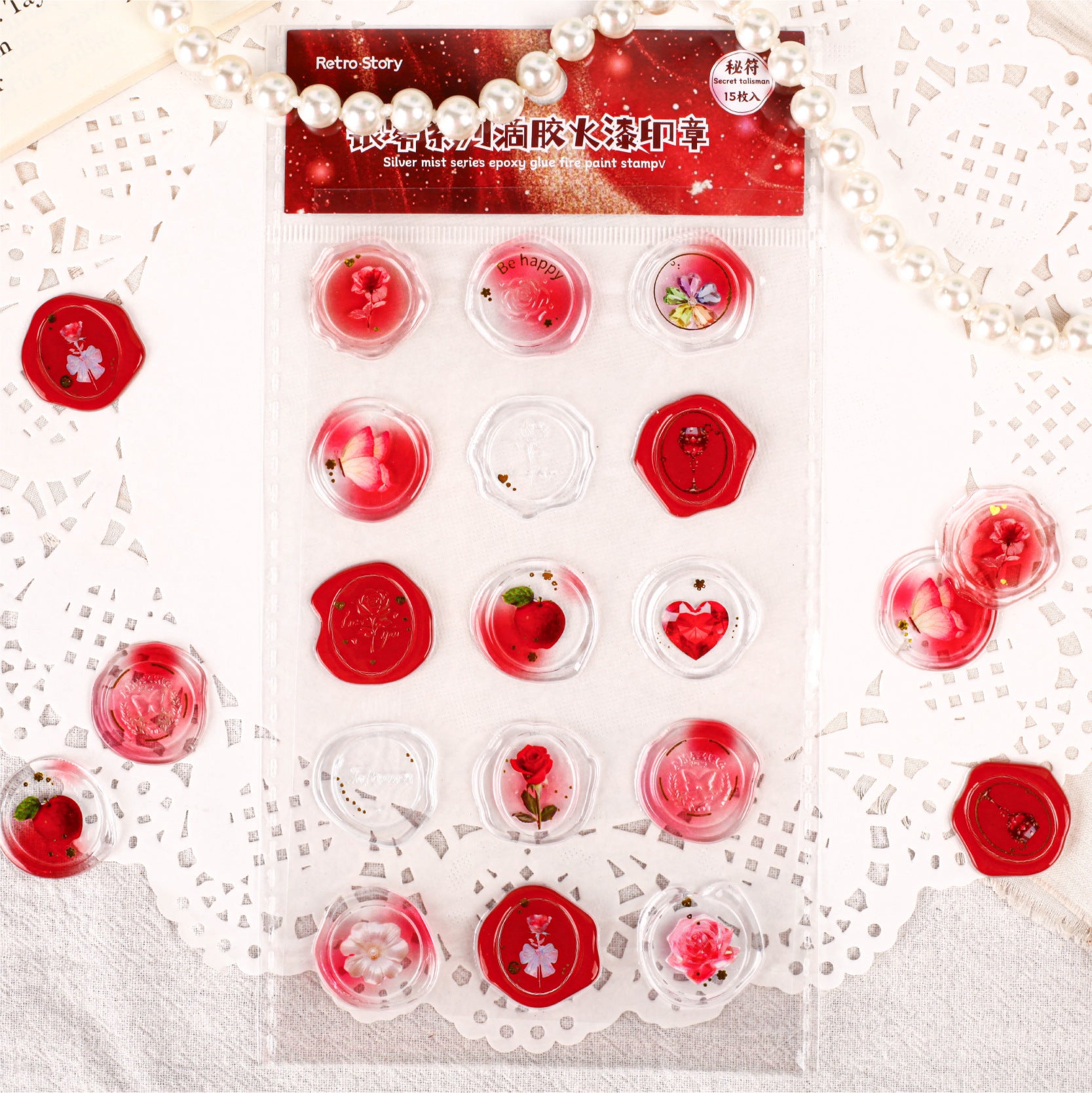 Silver Mist Epoxy Seal Stickers, 6 Options - ViktaShop