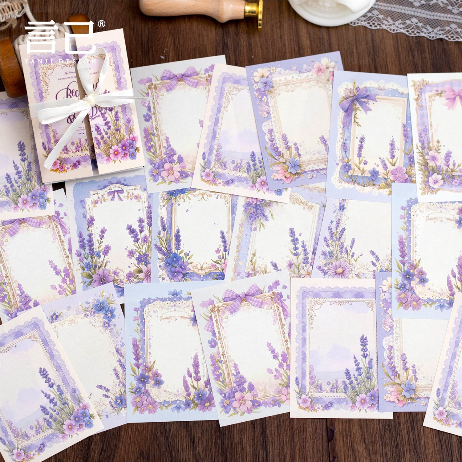 Violet Flowers Material Paper - 50 Sheets - ViktaShop