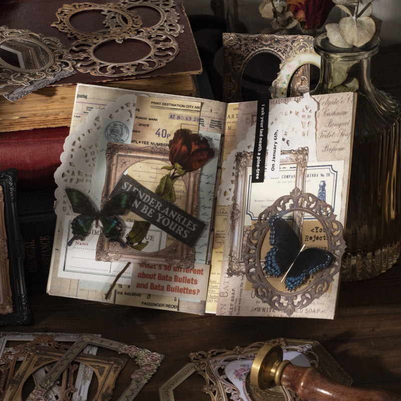 Romantic Frame Series Retro Hollow Border Scrapbook Paper – 6 Options - ViktaShop