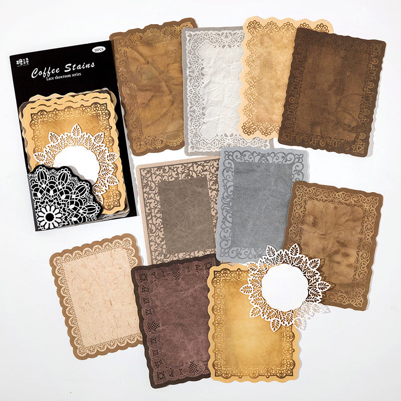 Note Paper – Lace Showroom Series, Retro Style, 6 Options - ViktaShop