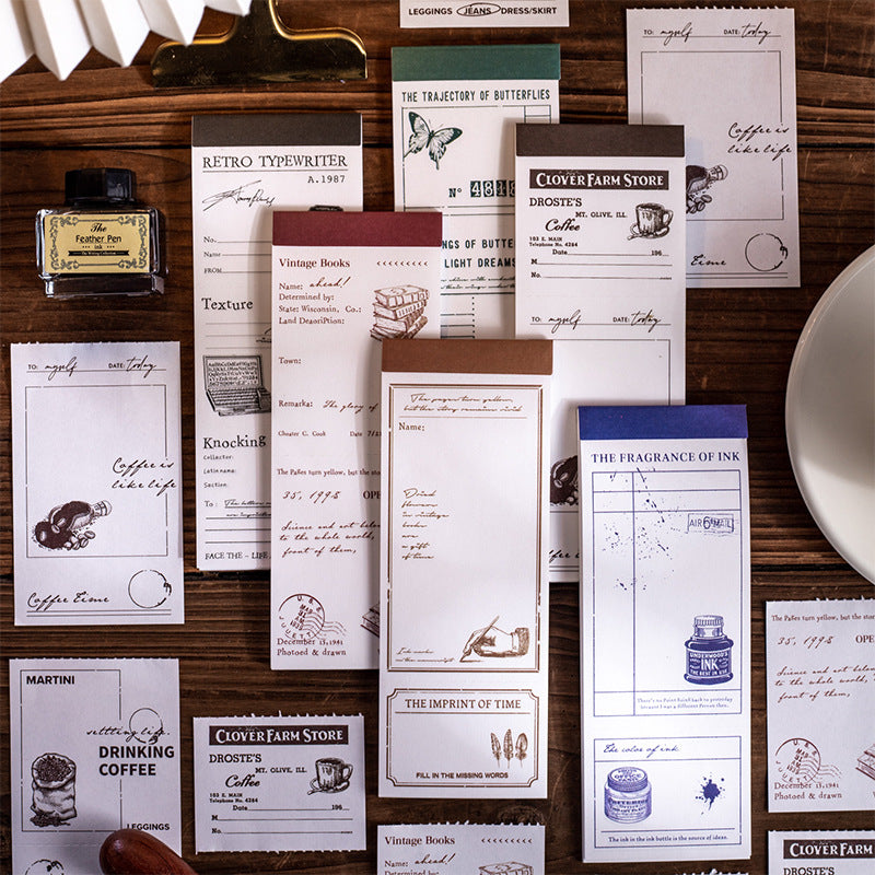 Room Whispering Notepad – Retro Long Paper Base, 6 Options - ViktaShop