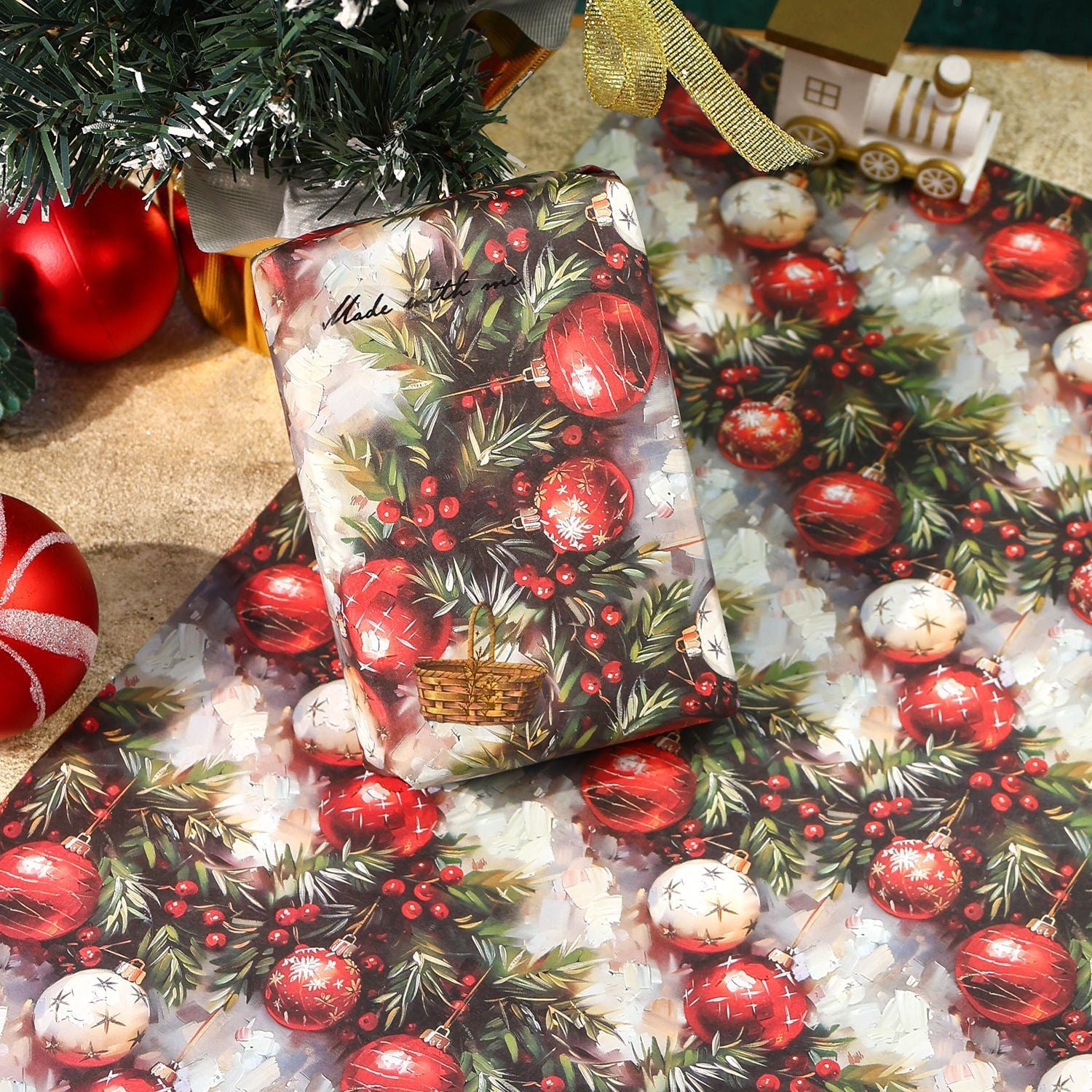 Ancient Forest Wrapping Paper, Christmas Decoration, 5 Pcs - ViktaShop