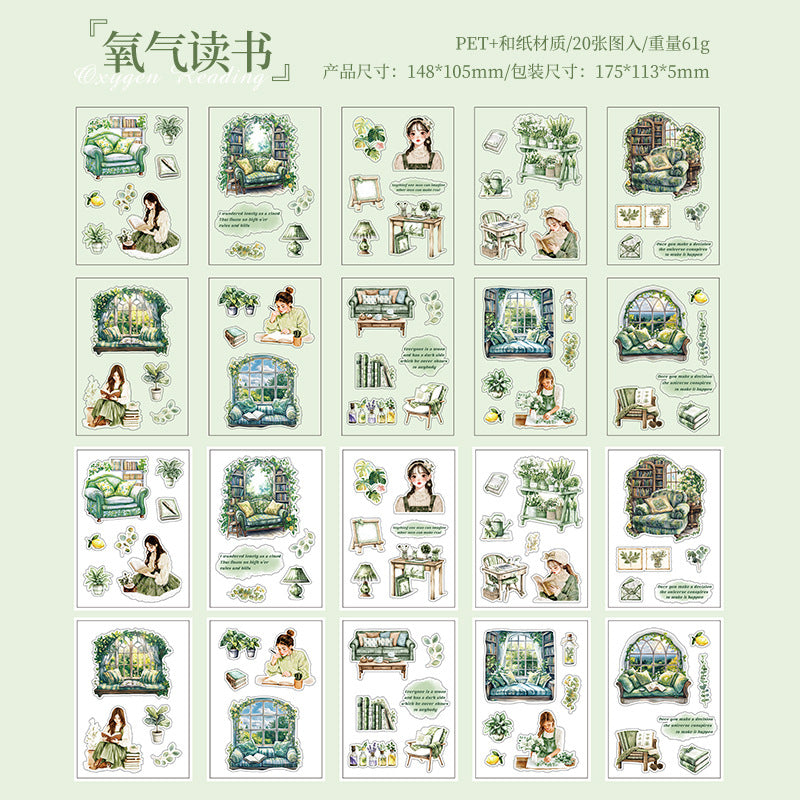 Dark Phantom Little Lucky Series Home Daily  Material Stickers  Book 20 Sheets 4 Styles