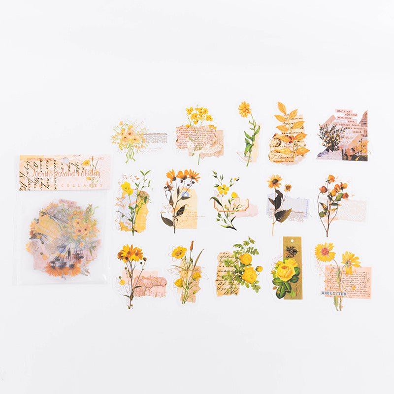 Bronzing PET Flowers Stickers for Scrapbooking - ViktaShop