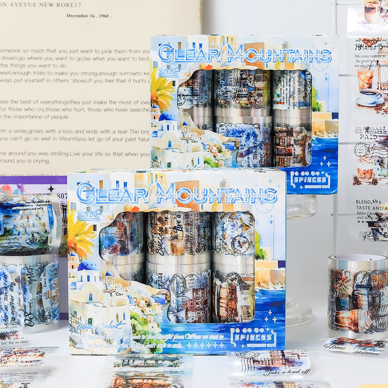 Retro European Manor PET Waterproof Landscape Stickers - ViktaShop
