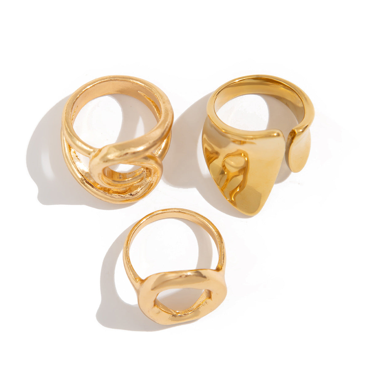 Vintage Minimalist Glossy Chunky Ring, 16 Options - ViktaShop