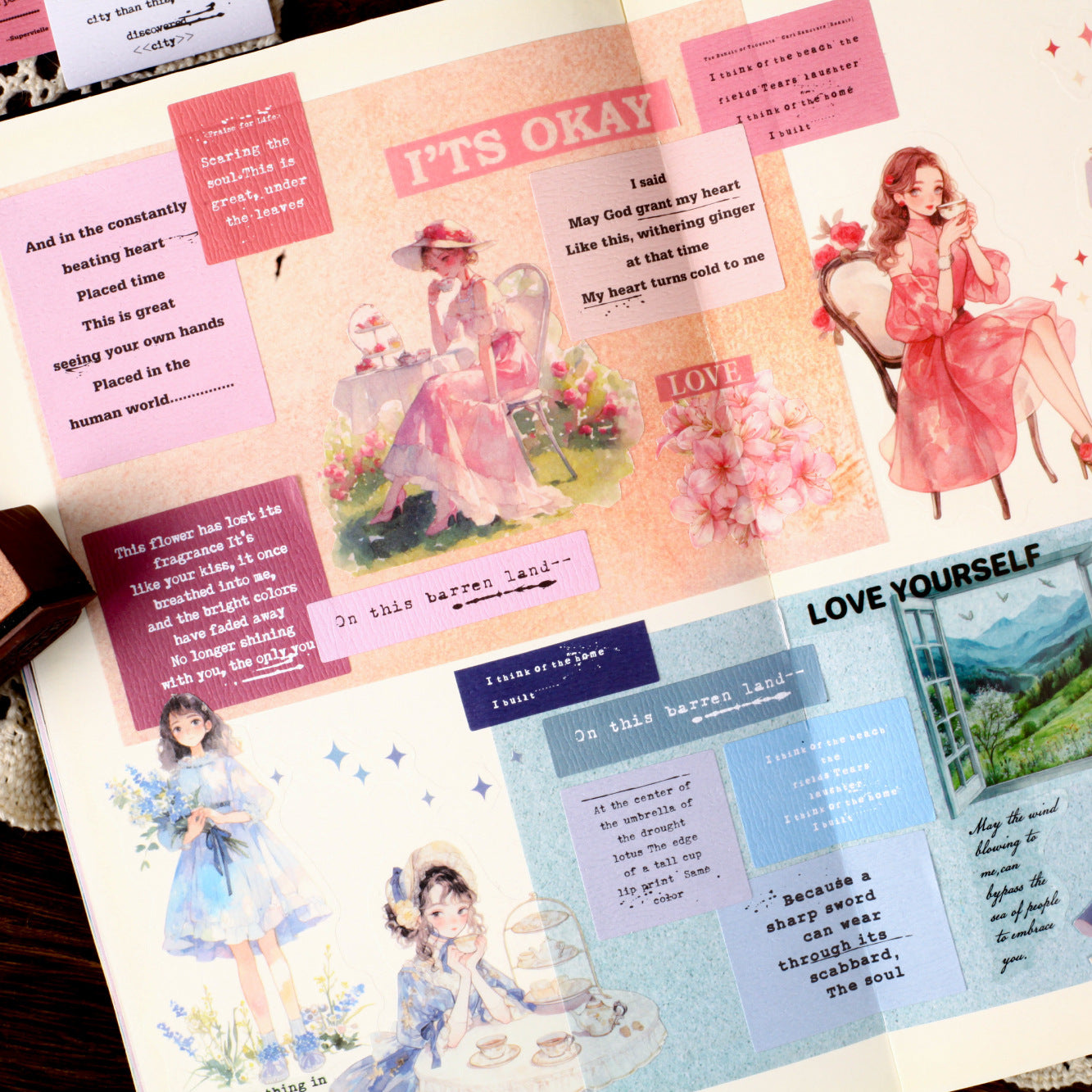 Character Series English Notebook Base Material Decoration Stickers, 20 Pcs - ViktaShop
