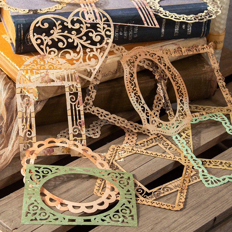Wonderful Day Series Lace Hollow Frame Material Paper for Scrapbooking - ViktaShop