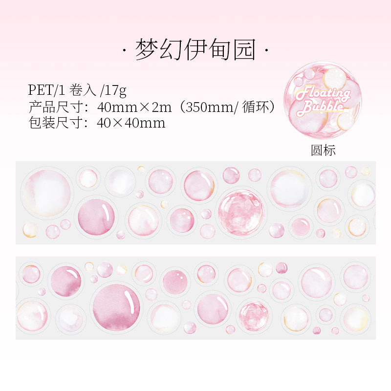 Floating Bubble Series – Die-cut PET Tape for Hand Account Decoration, 2m - ViktaShop