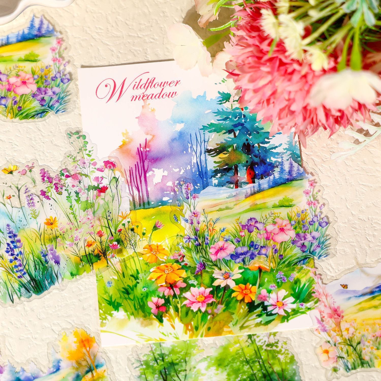 Ancient Forest PET Sticker Pack - Travel Scenery Series, Beach Sunset, 20 Pcs - ViktaShop