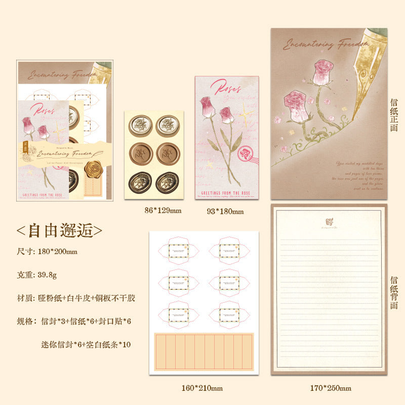 Stationery Set - Rose Greeting Series, 4 Options - ViktaShop