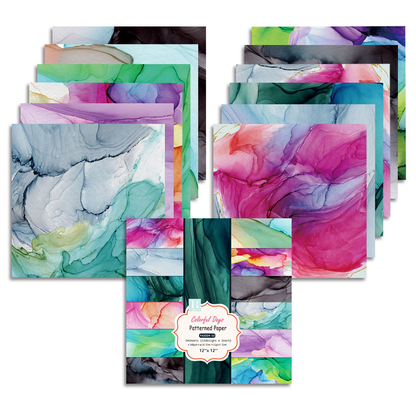 Colorful Days Pattern Background Paper – 24 Sheets - ViktaShop
