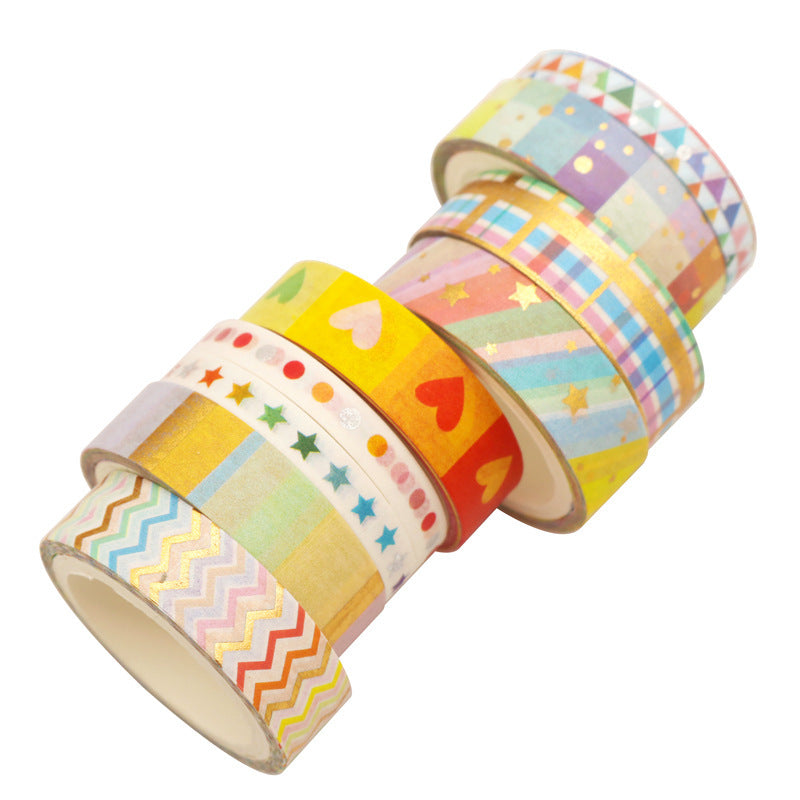 Bronzing Rainbow Washi Tape Set – Thin Strips, 27 Rolls - ViktaShop
