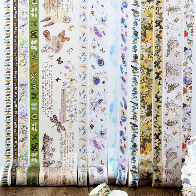 Feather Retro Multi-Size Washi Tape DIY Decorative Set - ViktaShop