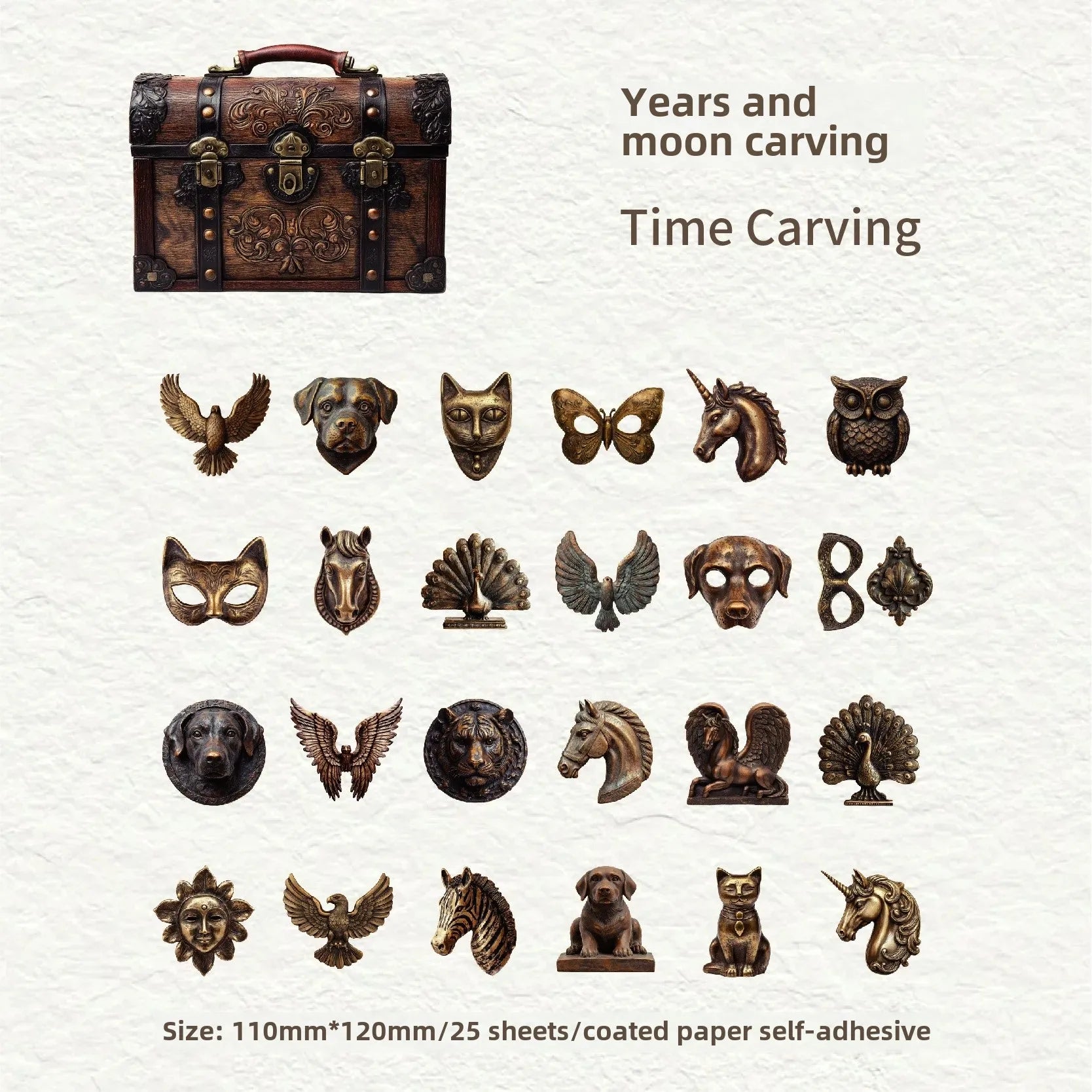 Retro Story Waterproof Sticker Pack – Antique Objects, Vintage Scrapbooking Materials - ViktaShop