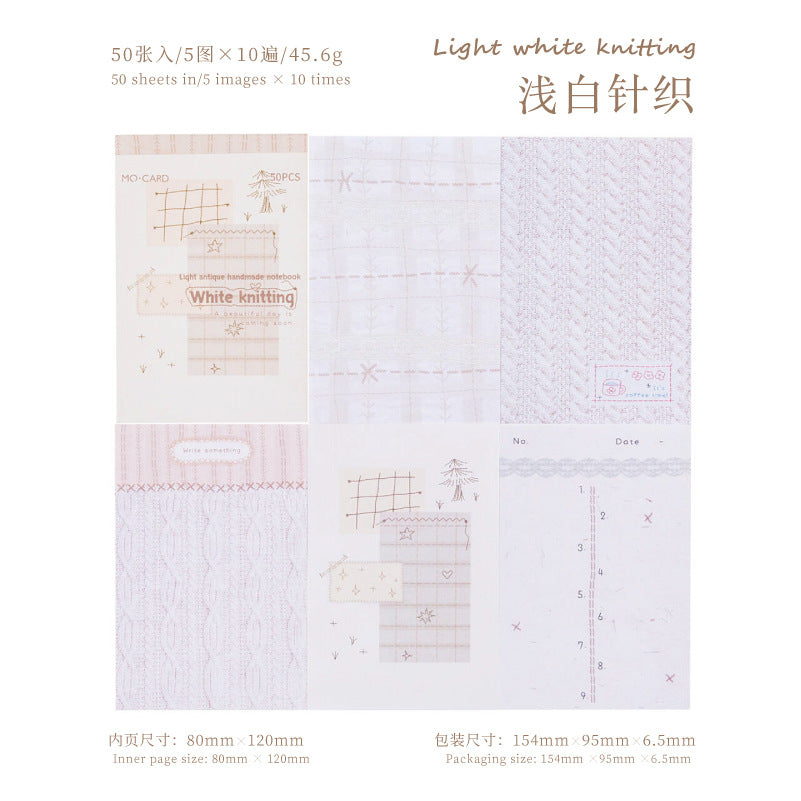 Sewing Time Series Light Retro White Kraft Notepad, 50 Pcs - ViktaShop