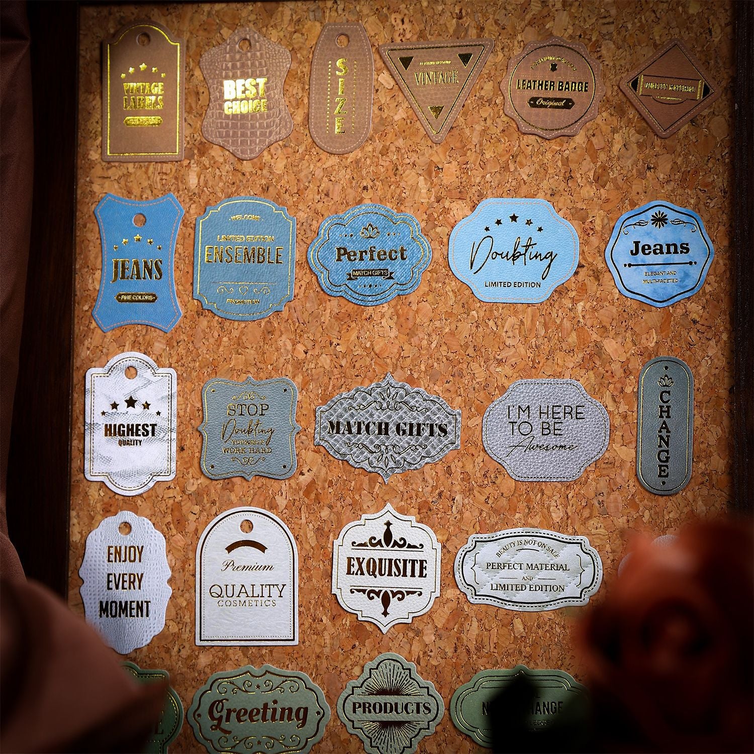 Imitation Leather Label Stickers - ViktaShop