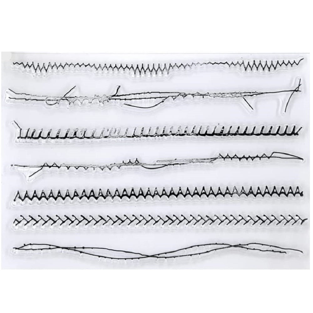 Transparent Sewing Thread Stamp, Clear Silicone Seal for DIY Journal & Scrapbook - ViktaShop