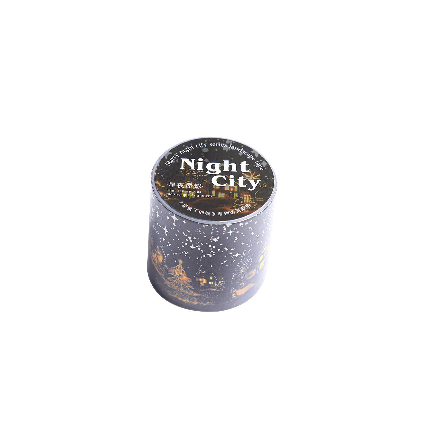 Hot Silver Landscaping Tape – Starry Night City, Dark Theme, 2m - ViktaShop