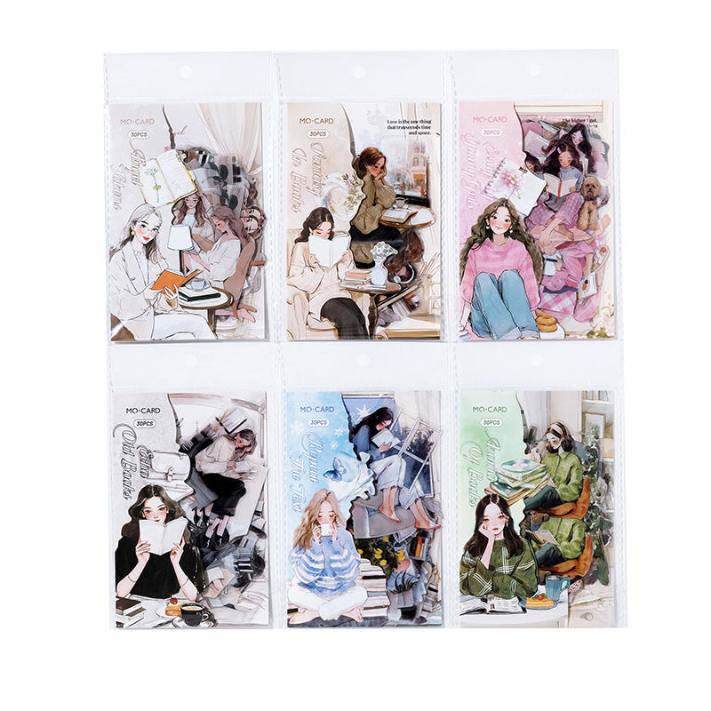 Elegant reading series PET stickers - ViktaShop