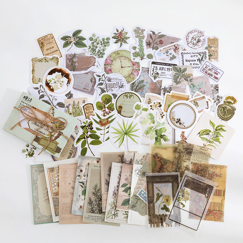 Vintage Design Stickers - Retro Aesthetic, 60 Pcs - ViktaShop