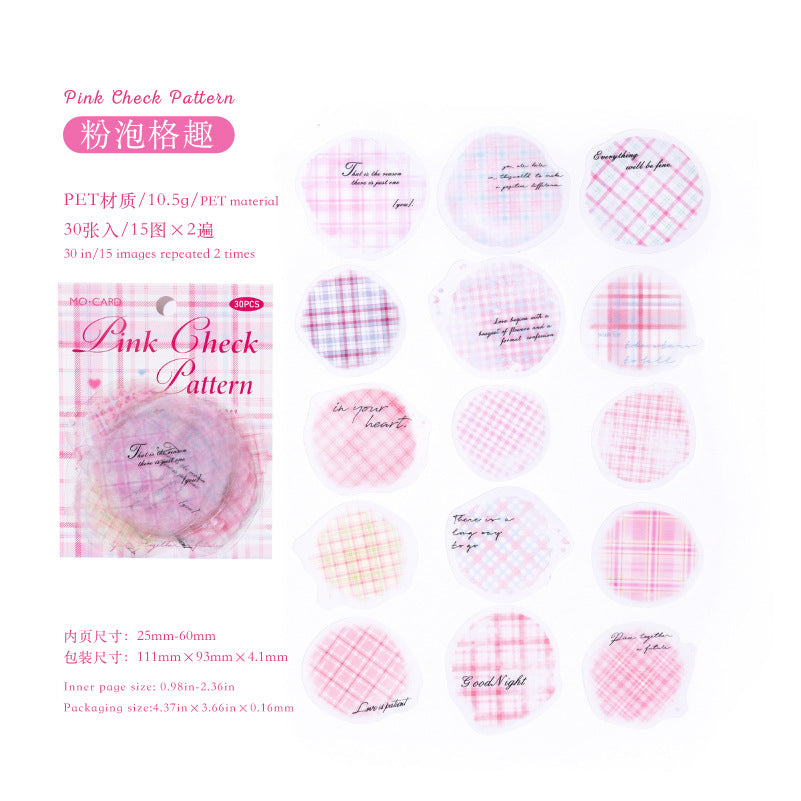 Ink Watercolor Gradient Pet Sticker 30 Pcs