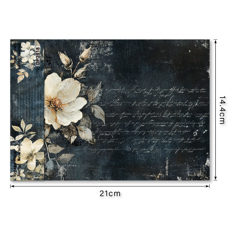 Flowers paper material background A5