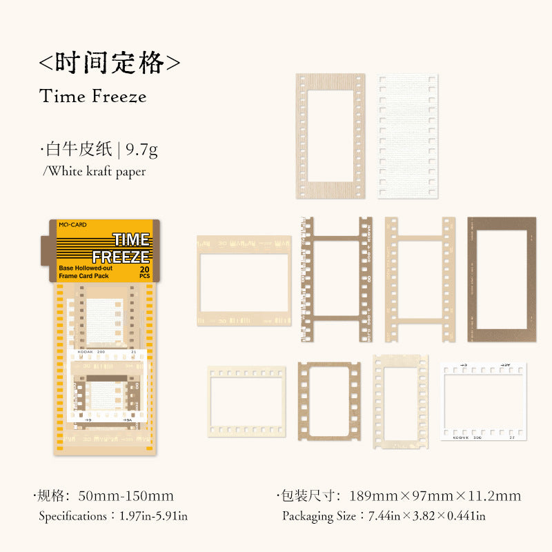 White Kraft Hollow Frame Cards – Time Frame Series, 4 Options - ViktaShop