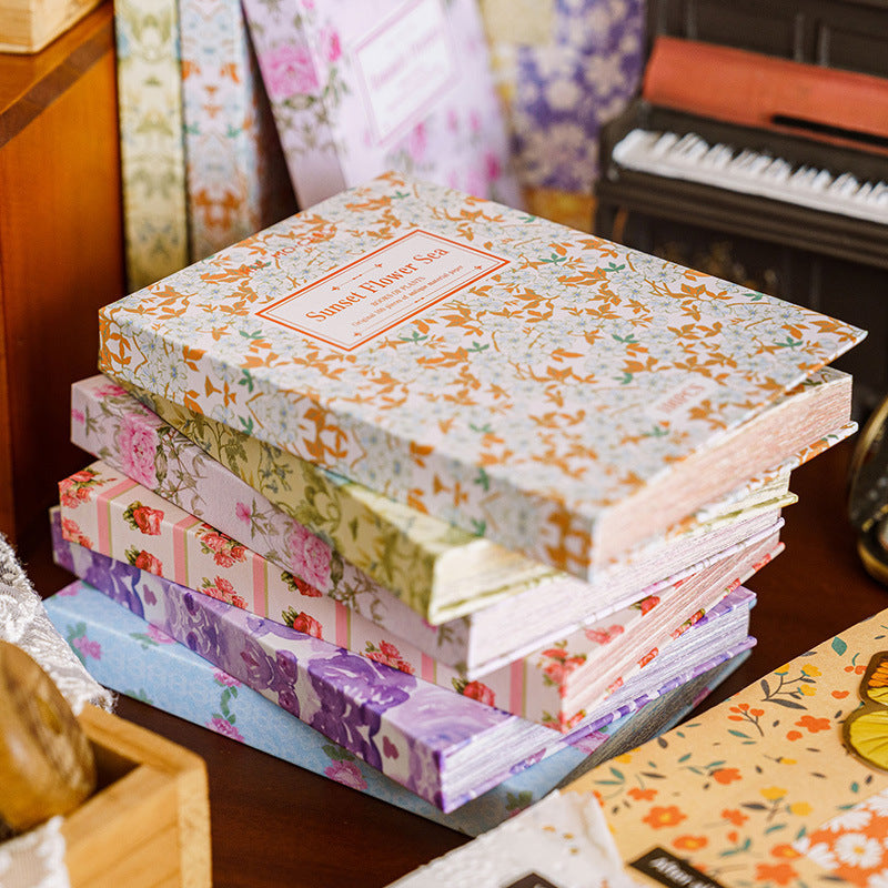 Book of Plants Series, Retro Floral Background Paper, 4 Options - ViktaShop