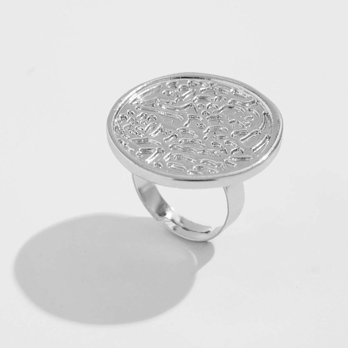 Liquid Metal Geometric Flower Ring, Irregular Hollow Design - ViktaShop
