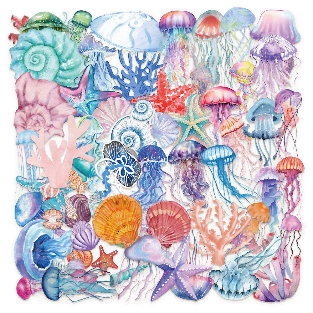 Tropical Fish Stickers – Decorative Stickers, 50 Pcs - ViktaShop