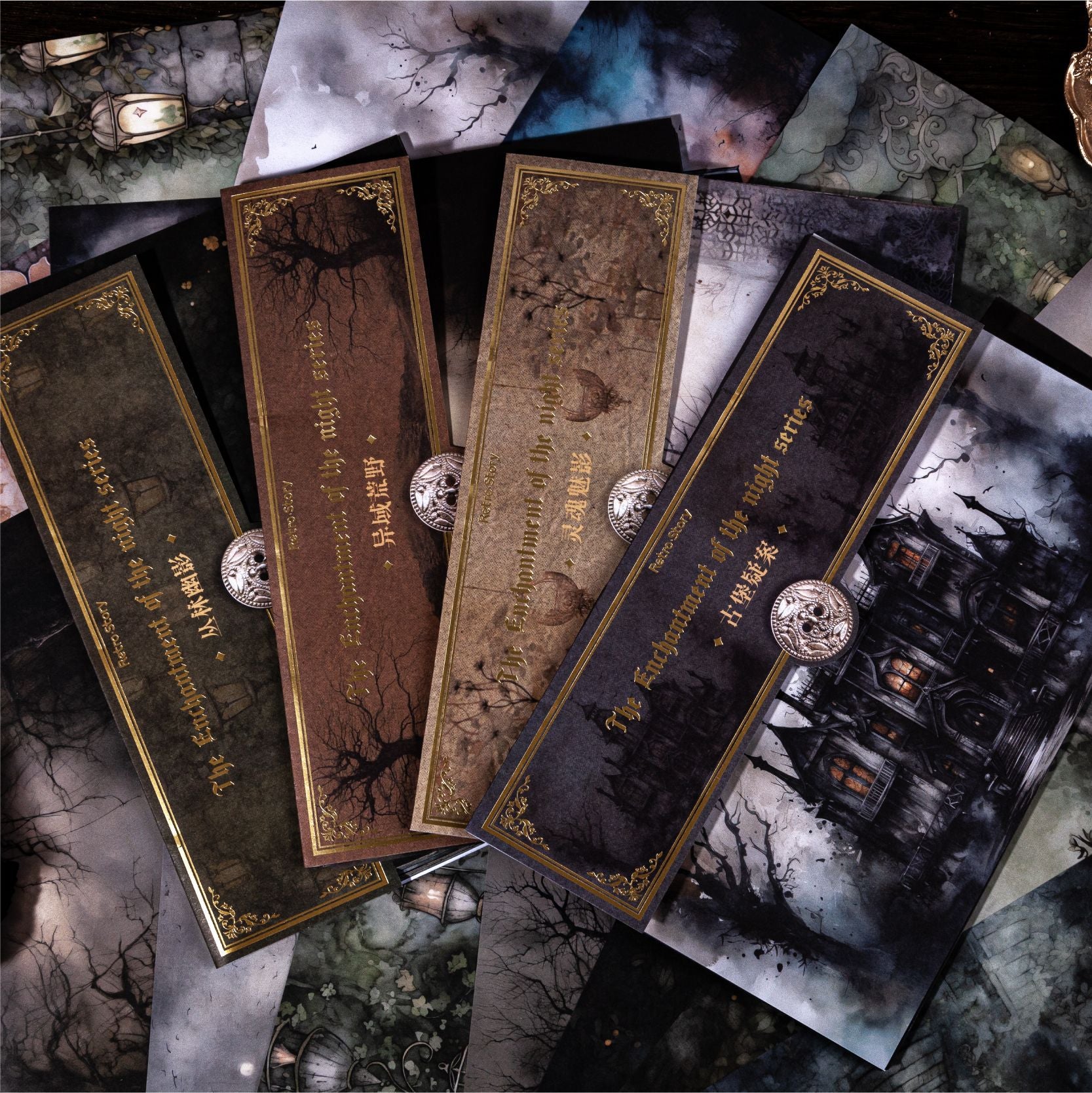Dark Retro Material Paper, Scrapbooking DIY Decoration Base - ViktaShop
