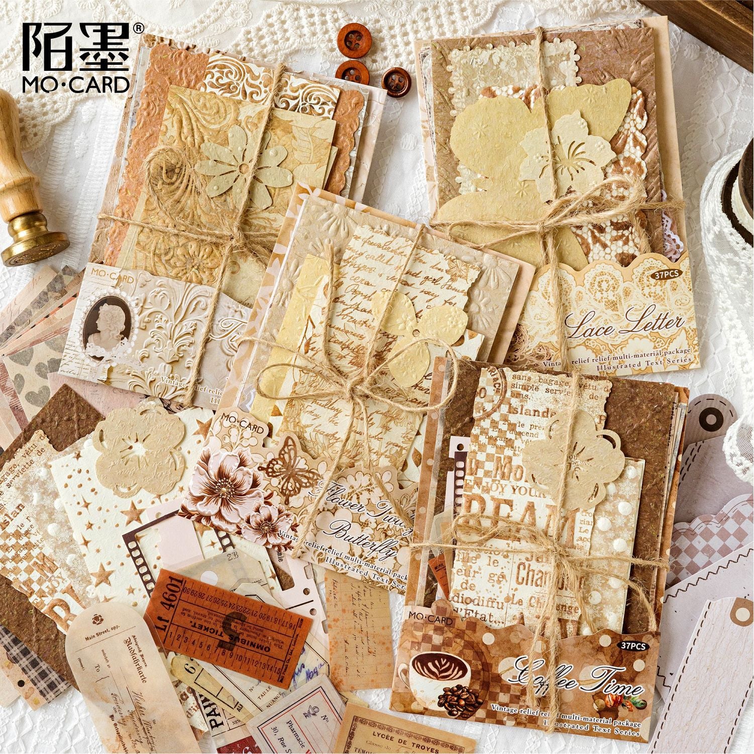 Floating Painting Relief Paper Pack - Retro Chapter Series, 4 Options - ViktaShop