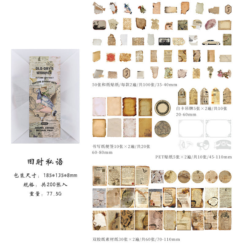 Autumn Contract Book Series – Retro Sticker & Note Paper Set - ViktaShop