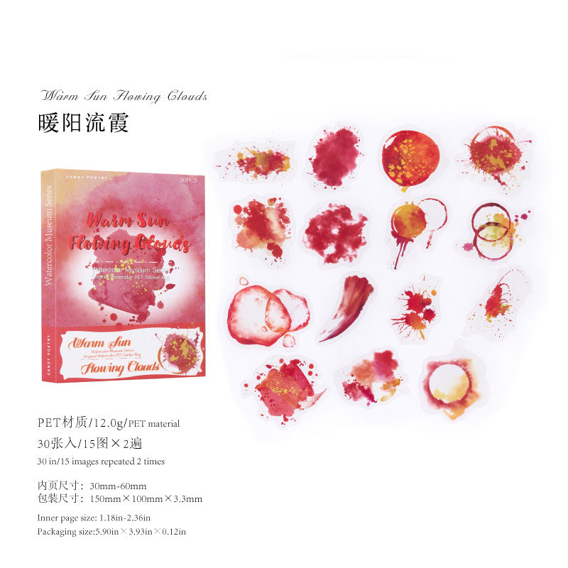 Sugar Poetry PET Sticker Pack Watercolor Series, 6 Options - ViktaShop
