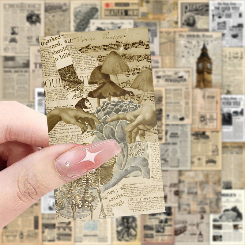 Retro Sheepskin Newspaper Stickers – British Nostalgia, 6 Options - ViktaShop