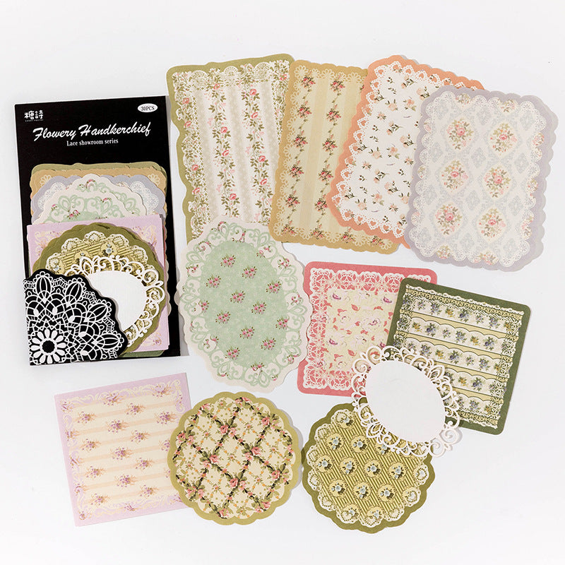 Note Paper – Lace Showroom Series, Retro Style, 6 Options - ViktaShop