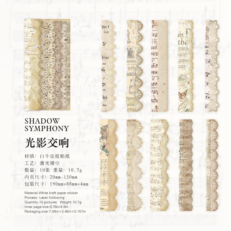 Strip Lace Material Paper - 10 Pcs - ViktaShop