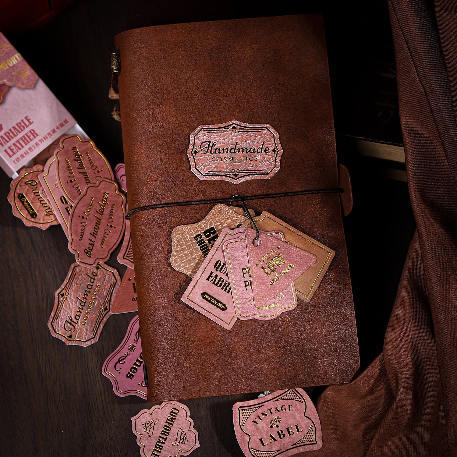 Imitation Leather Label Stickers - ViktaShop