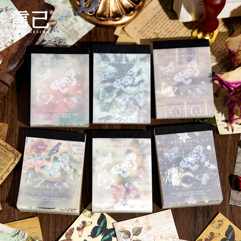 Material Paper - Night Mottled Poetry Series, 6 Options - ViktaShop