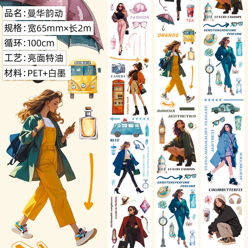 European Retro Character PET Tape – Art & Fashion Style - 2m - ViktaShop