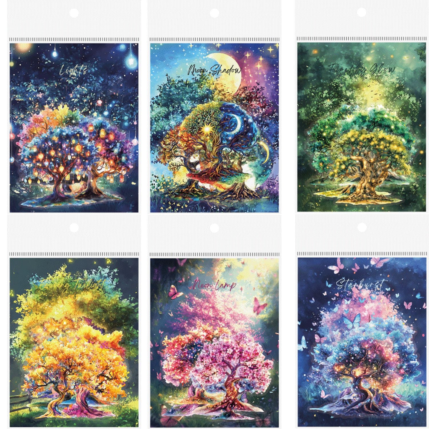 Tree Shadow Love Song PET Stickers - Forest Night Series, 20 Pcs - ViktaShop