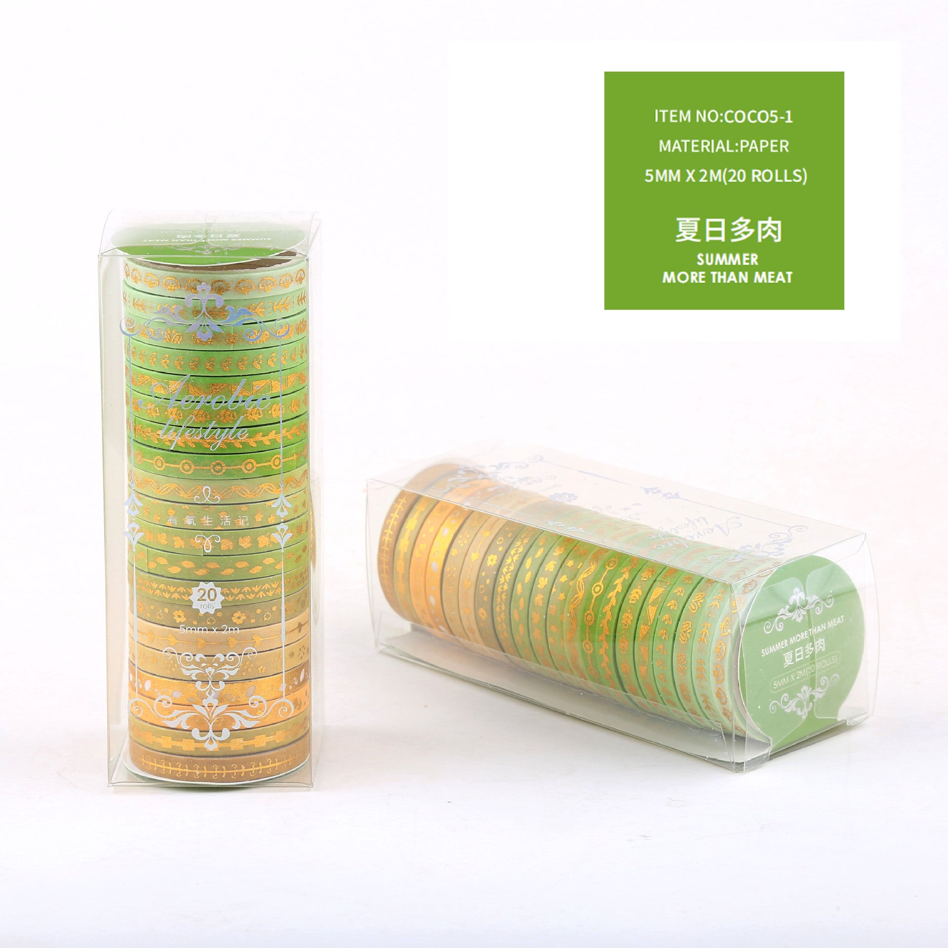 Aerobic Life Series – Hot Stamping and Paper Tape Set, 20 Rolls - ViktaShop