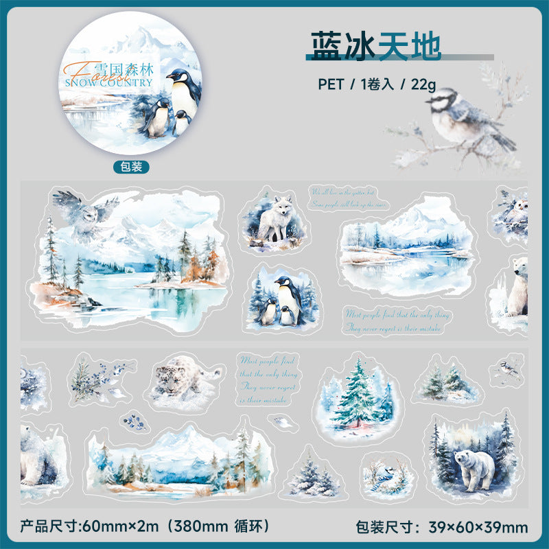 Snow Country Forest Series – PET Tape, Winter Landscape, 2m - ViktaShop