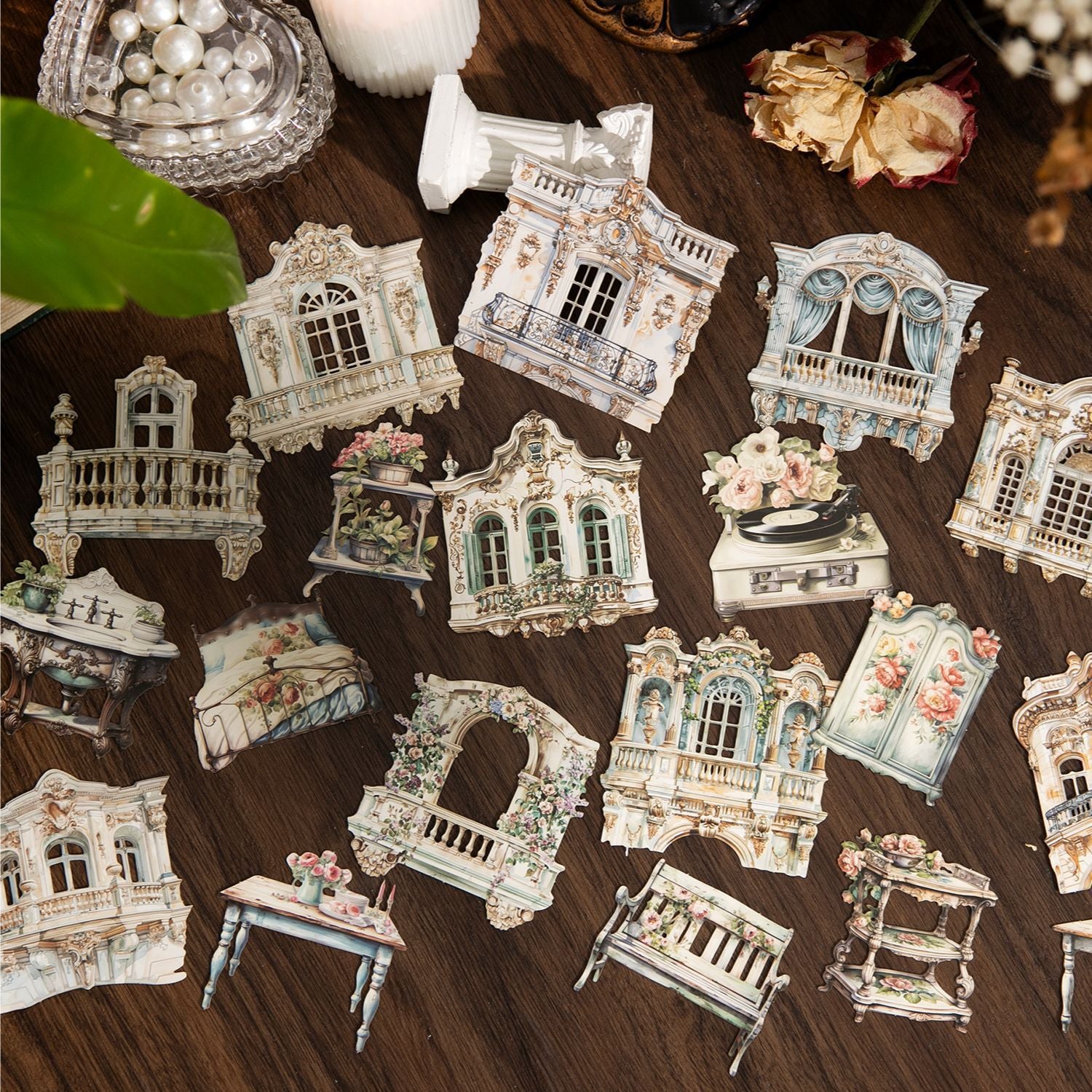 Hard Card Material Dream Manor Series Retro Paper 20 Pieces in 6 Styles