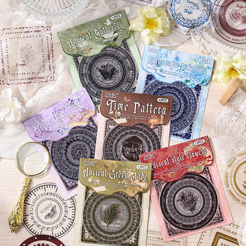Transparent PET Sticker Set - DIY Diary Decoration, Retro Lace Design, 6 Options - ViktaShop